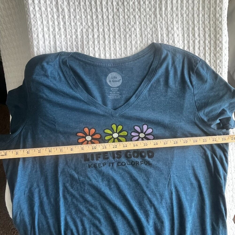 Women's Life Is Good T-Shirt XL - Picture 3 of 5